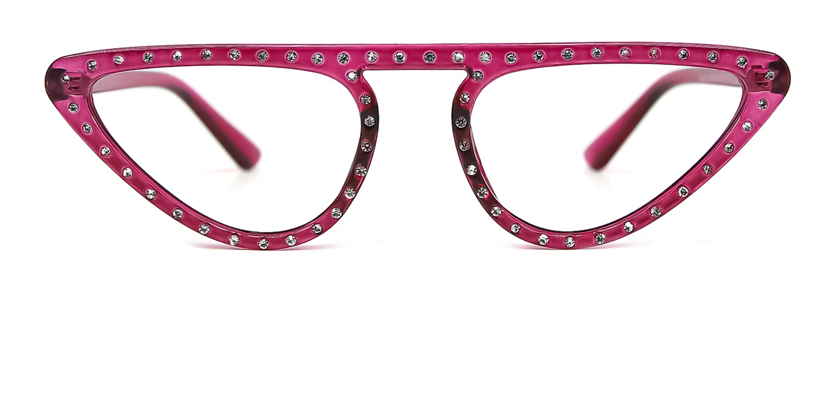 Red Cateye Unique Gorgeous Rhinestone  Eyeglasses | WhereLight