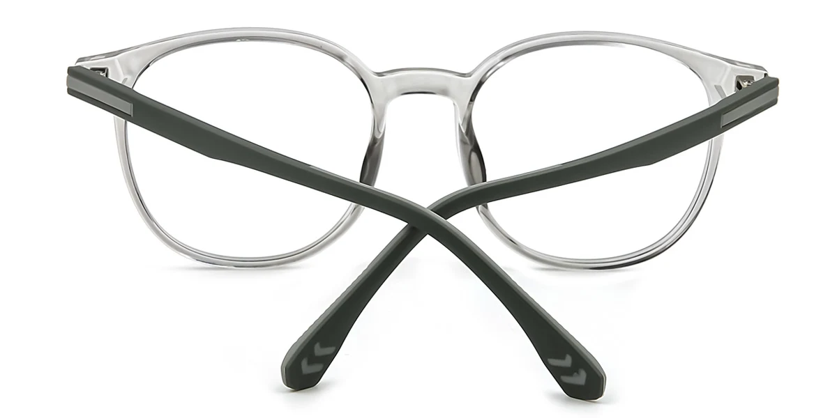 Grey Rectangle Oval Simple Classic Retro Sports Super Light Custom Engraving Eyeglasses | WhereLight