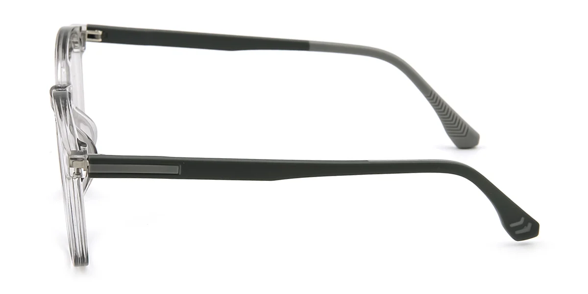 Grey Rectangle Oval Simple Classic Retro Sports Super Light Custom Engraving Eyeglasses | WhereLight