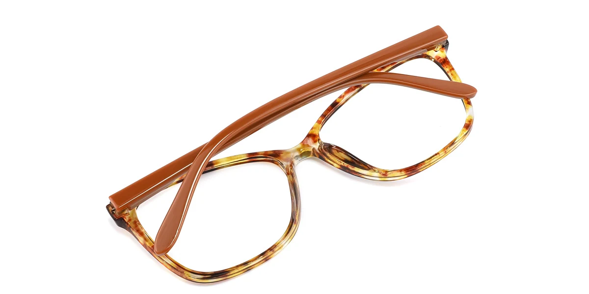 Brown Rectangle Unique  Eyeglasses | WhereLight