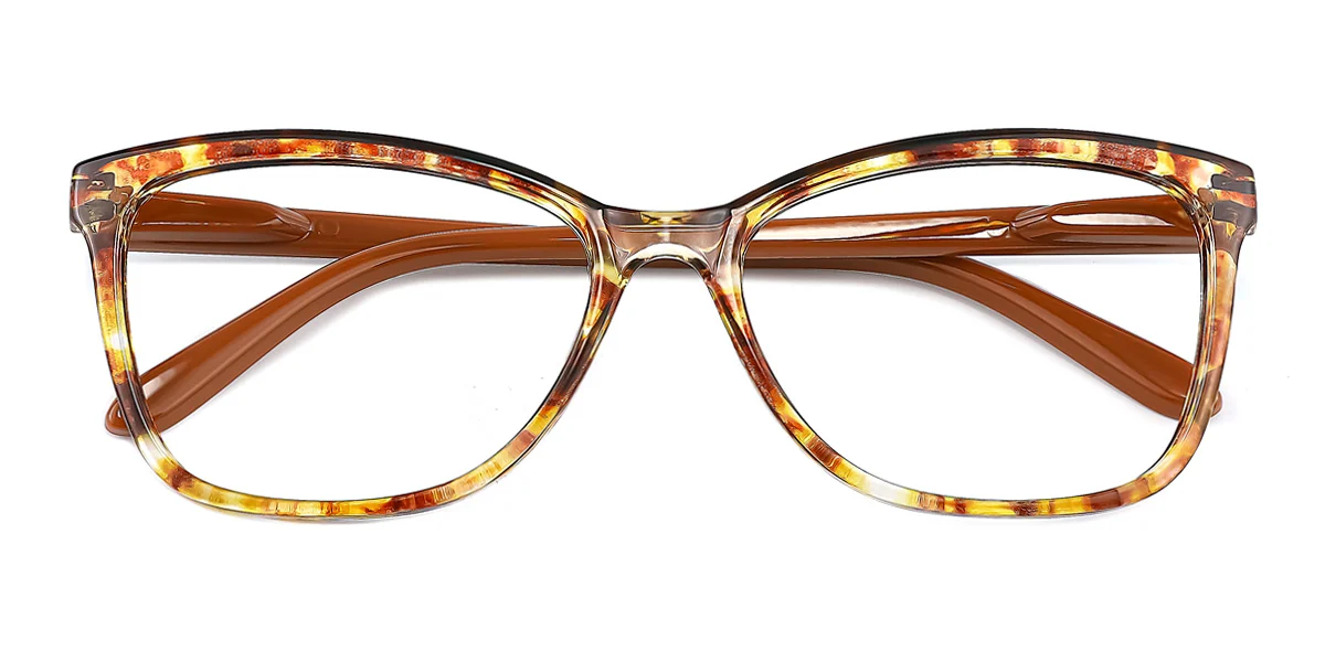 Brown Rectangle Unique  Eyeglasses | WhereLight