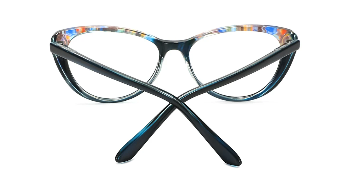 Blue Cateye Simple Spring Hinges Eyeglasses | WhereLight