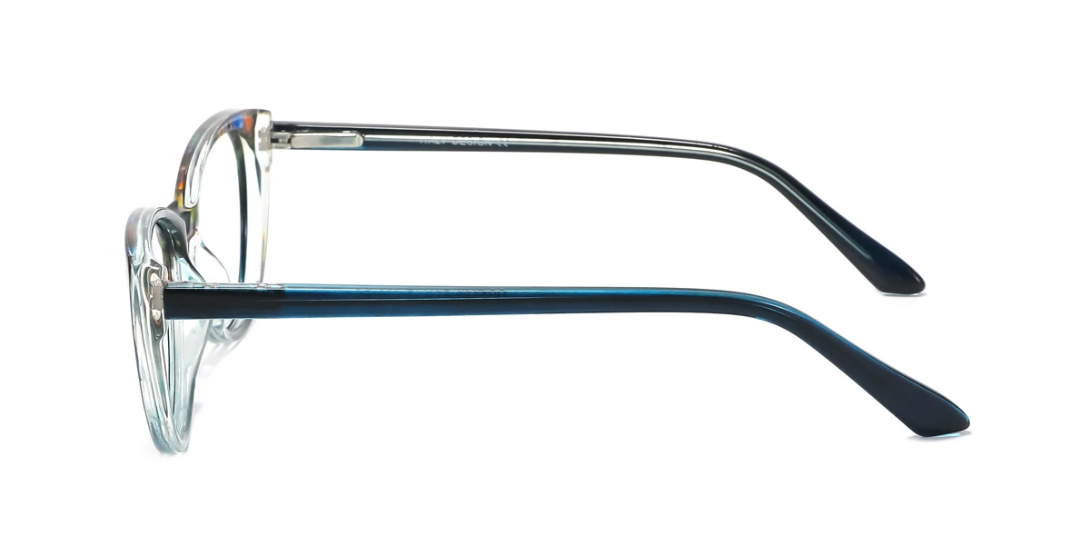 Blue Cateye Simple Spring Hinges Eyeglasses | WhereLight