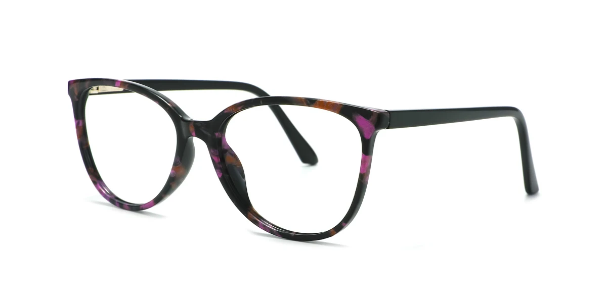 Purple Oval Simple Spring Hinges Eyeglasses | WhereLight