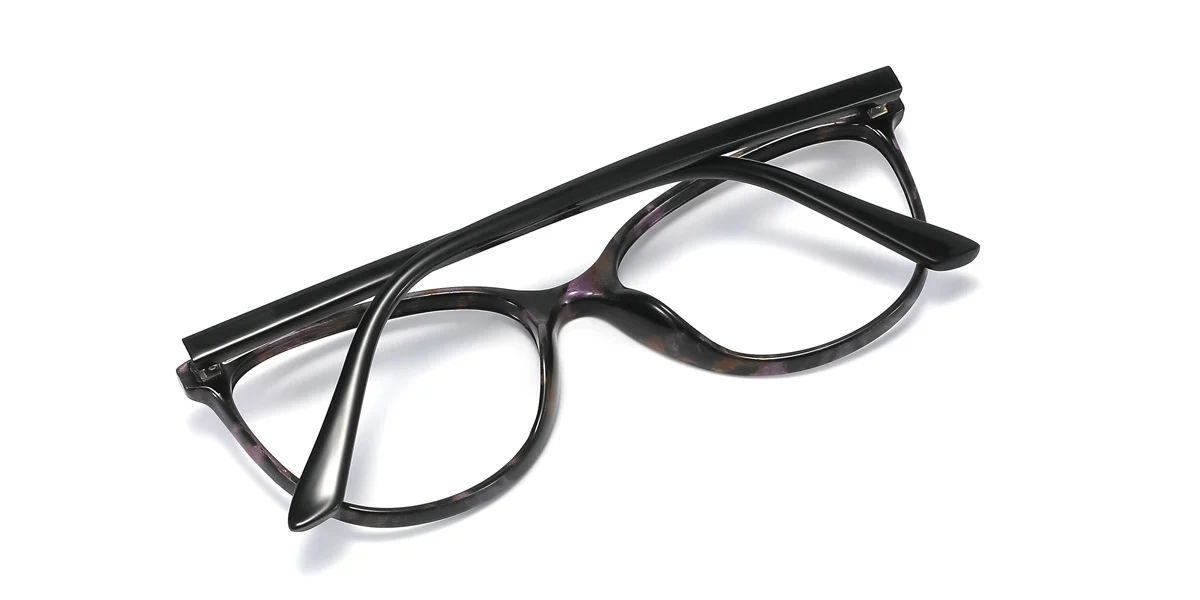 Purple Oval Simple Spring Hinges Eyeglasses | WhereLight