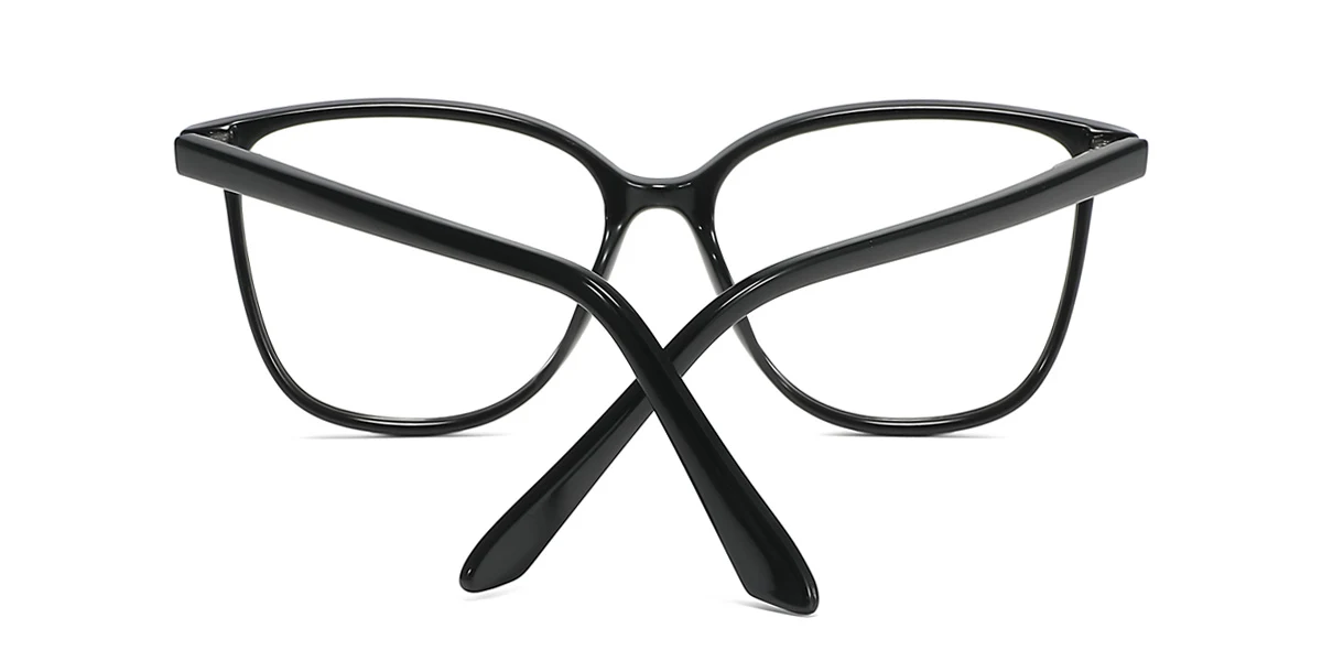 Black Rectangle Simple Classic Custom Engraving Eyeglasses | WhereLight