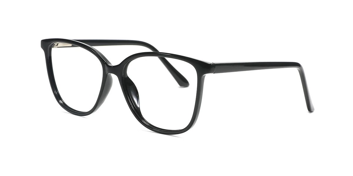 Black Rectangle Simple Classic Custom Engraving Eyeglasses | WhereLight