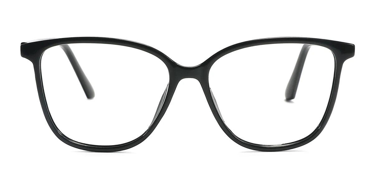 Black Rectangle Simple Classic Custom Engraving Eyeglasses | WhereLight