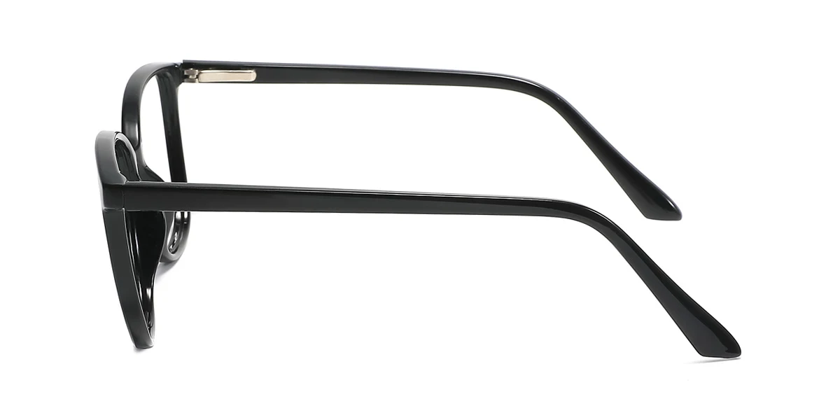 Black Rectangle Simple Classic Custom Engraving Eyeglasses | WhereLight