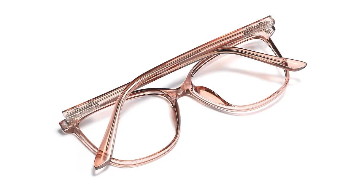 Brown Rectangle Simple Classic Custom Engraving Eyeglasses | WhereLight