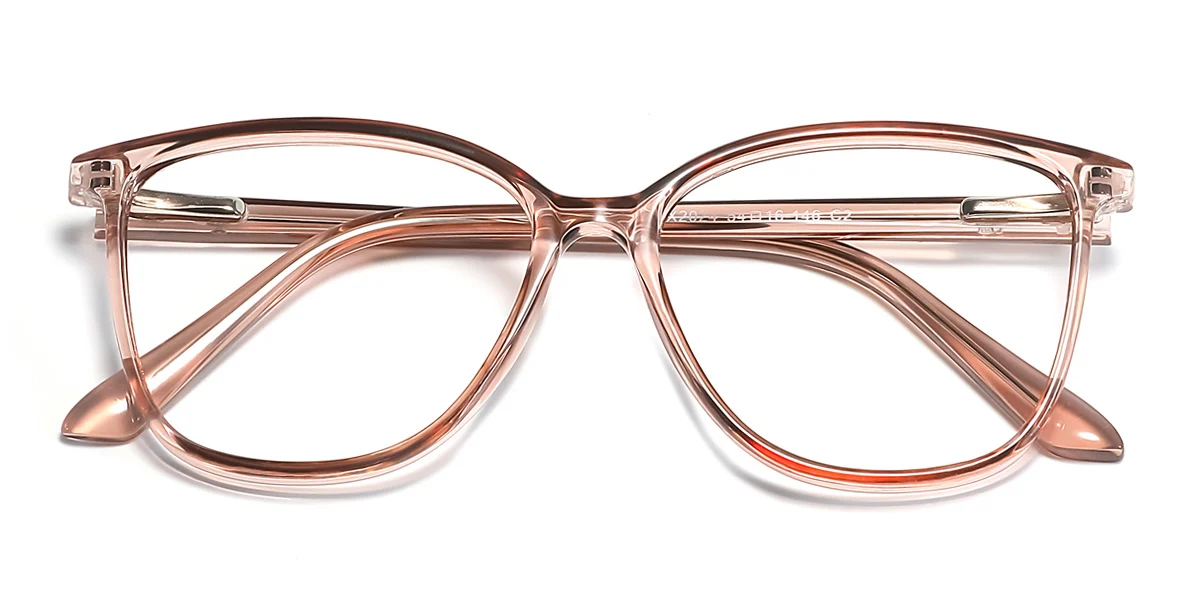 Brown Rectangle Simple Classic Custom Engraving Eyeglasses | WhereLight