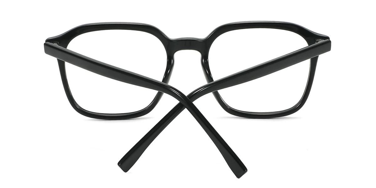 Black Rectangle Simple  Eyeglasses | WhereLight