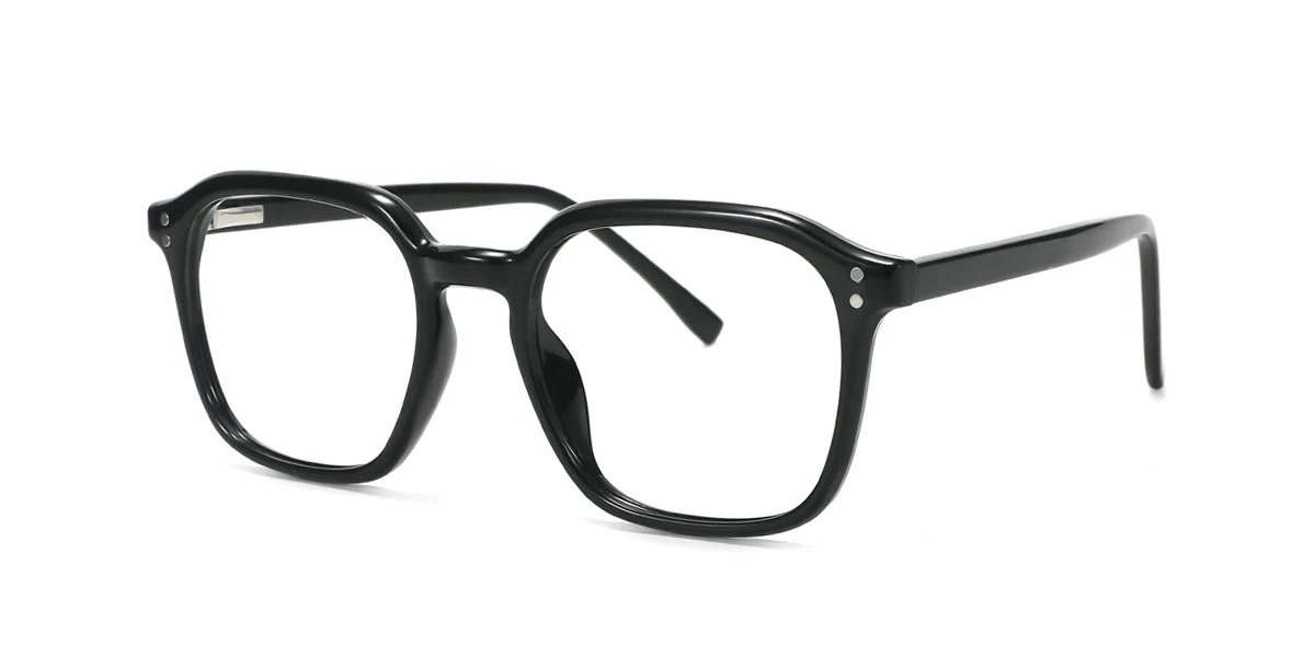 Black Rectangle Simple  Eyeglasses | WhereLight