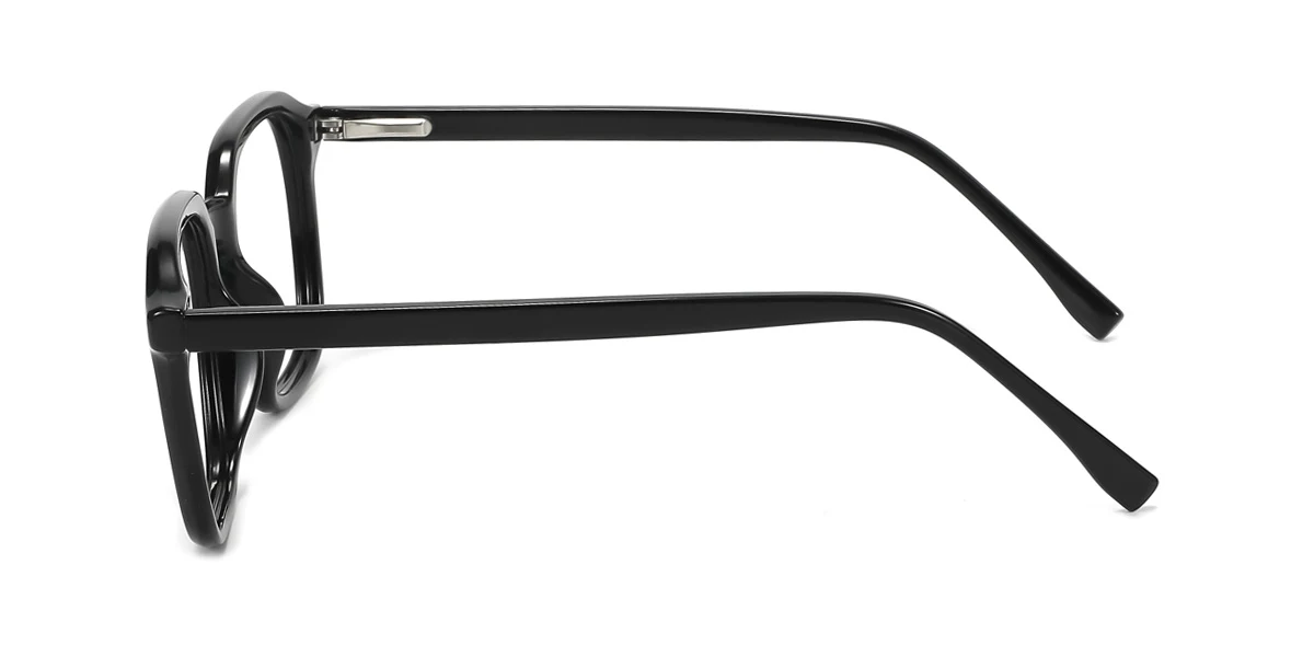 Black Rectangle Simple  Eyeglasses | WhereLight