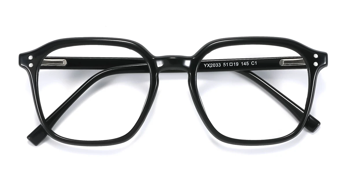 Black Rectangle Simple  Eyeglasses | WhereLight