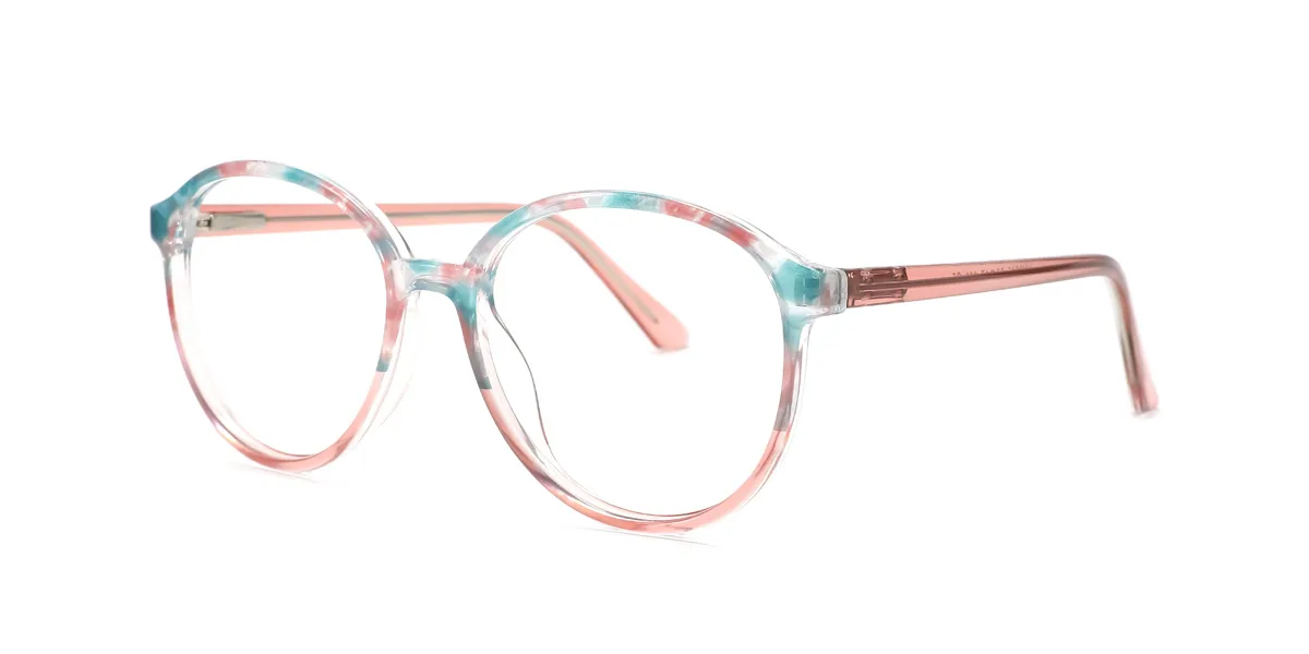 Pink Round Unique Gorgeous Spring Hinges Eyeglasses | WhereLight