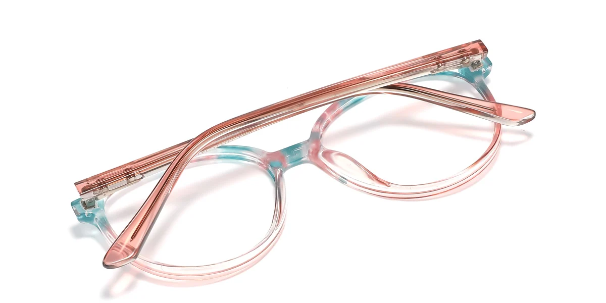 Pink Round Unique Gorgeous Spring Hinges Eyeglasses | WhereLight