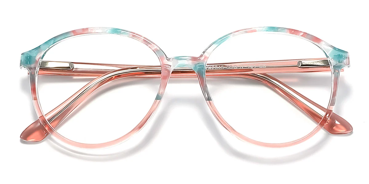 Pink Round Unique Gorgeous Spring Hinges Eyeglasses | WhereLight