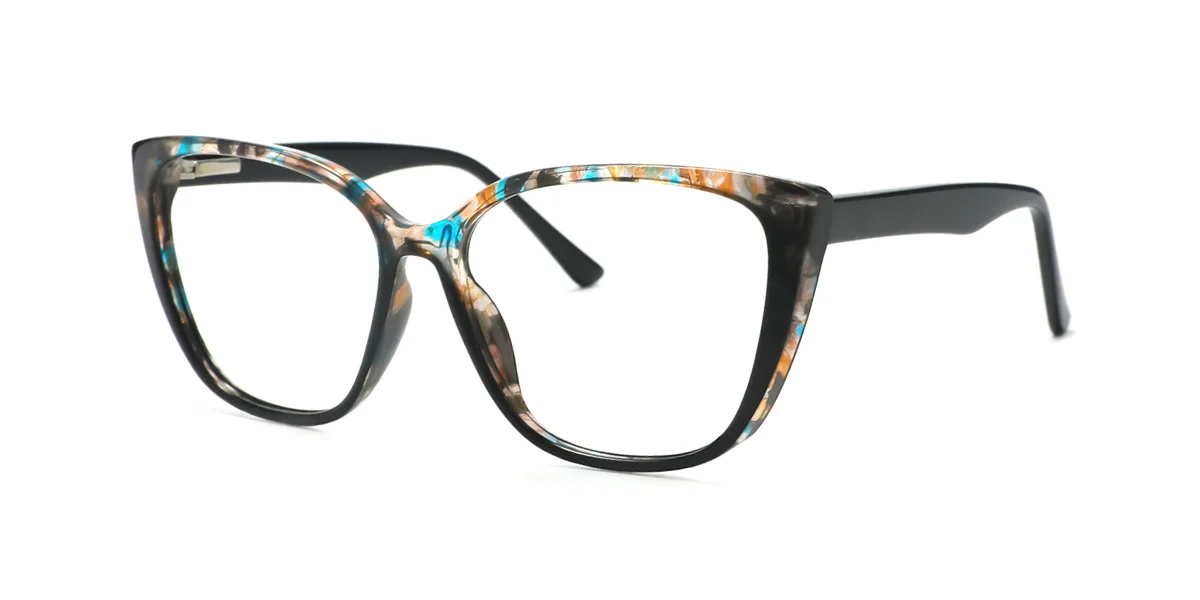 Blue Cateye Simple Spring Hinges Eyeglasses | WhereLight