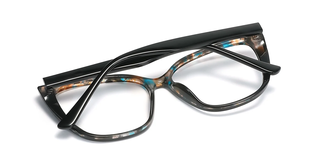 Blue Cateye Simple Spring Hinges Eyeglasses | WhereLight