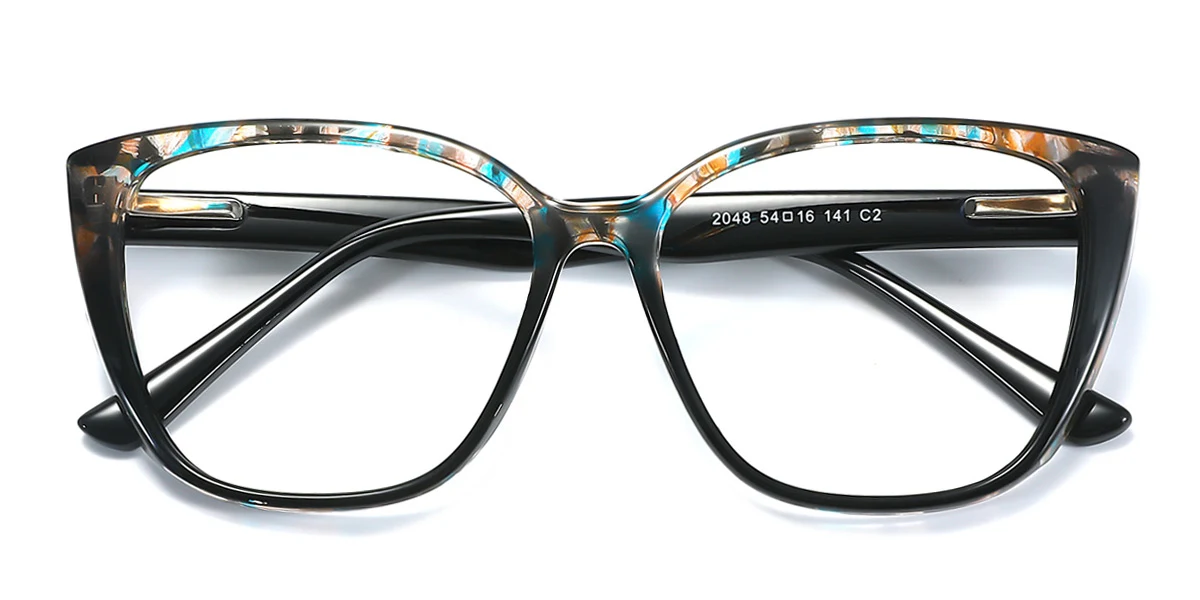 Blue Cateye Simple Spring Hinges Eyeglasses | WhereLight