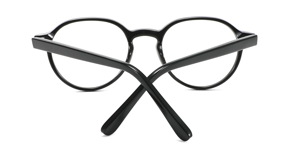 Black Oval Simple Spring Hinges Eyeglasses | WhereLight