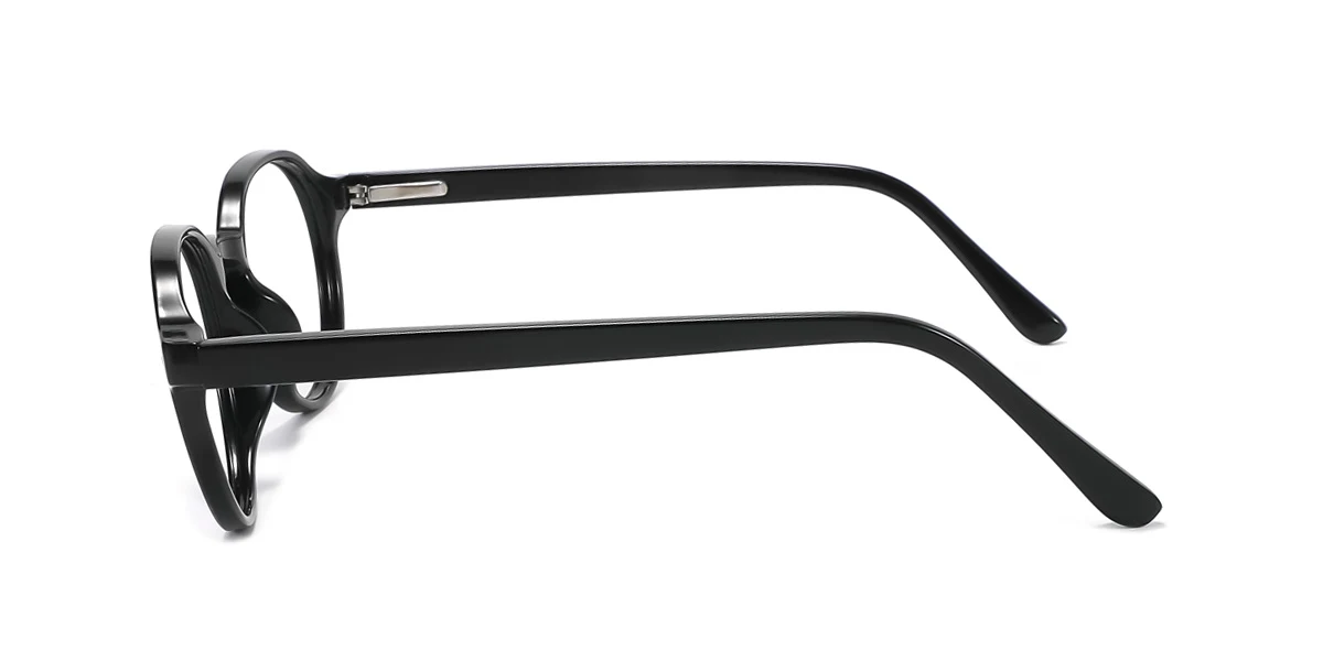 Black Oval Simple Spring Hinges Eyeglasses | WhereLight