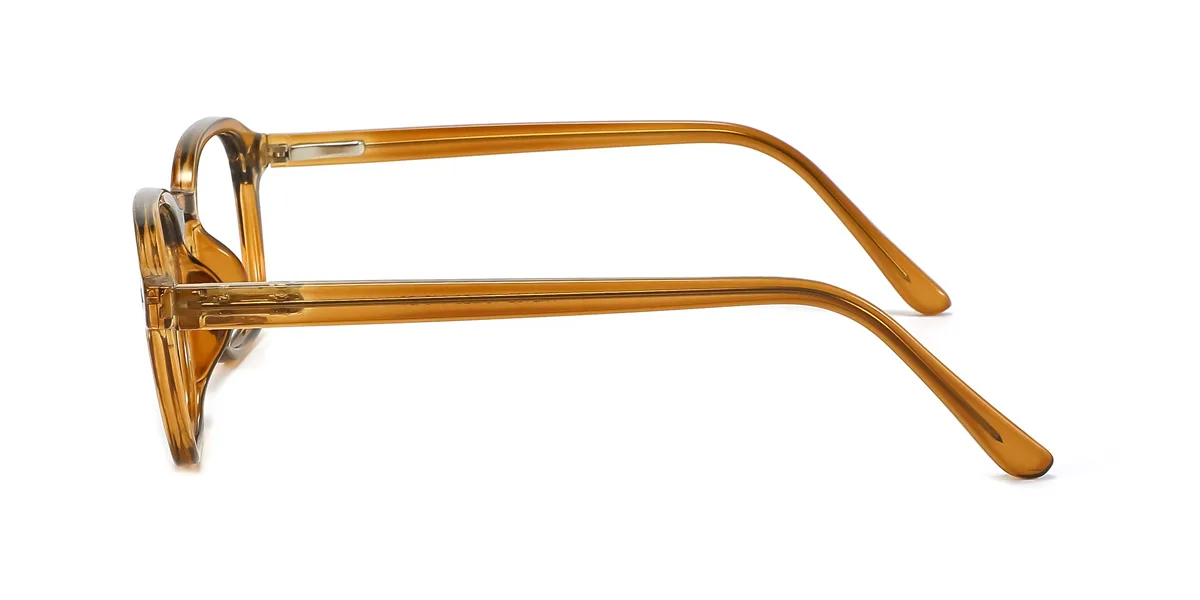 Brown Rectangle Simple Spring Hinges Eyeglasses | WhereLight