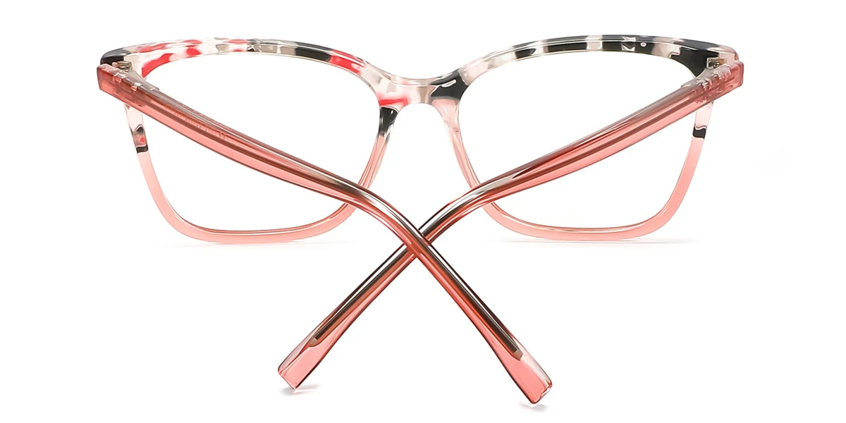 Pink Rectangle Simple Spring Hinges Eyeglasses | WhereLight