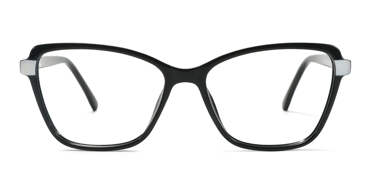 White Cateye Simple Classic Spring Hinges Eyeglasses | WhereLight