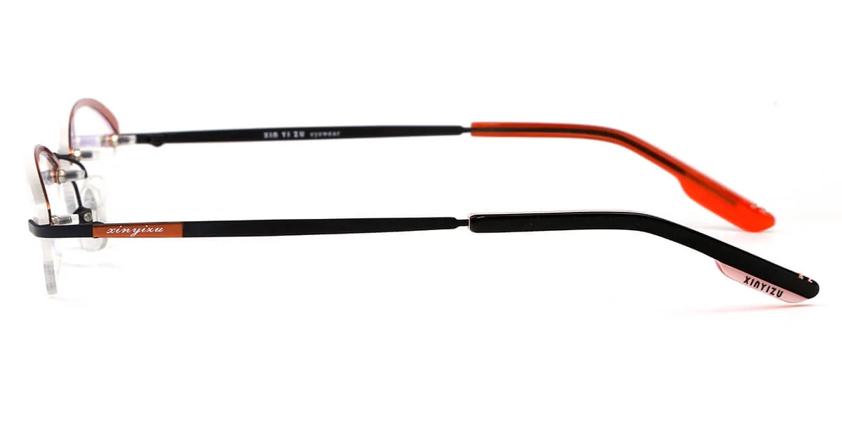 Orange Oval Simple Super Light Eyeglasses | WhereLight