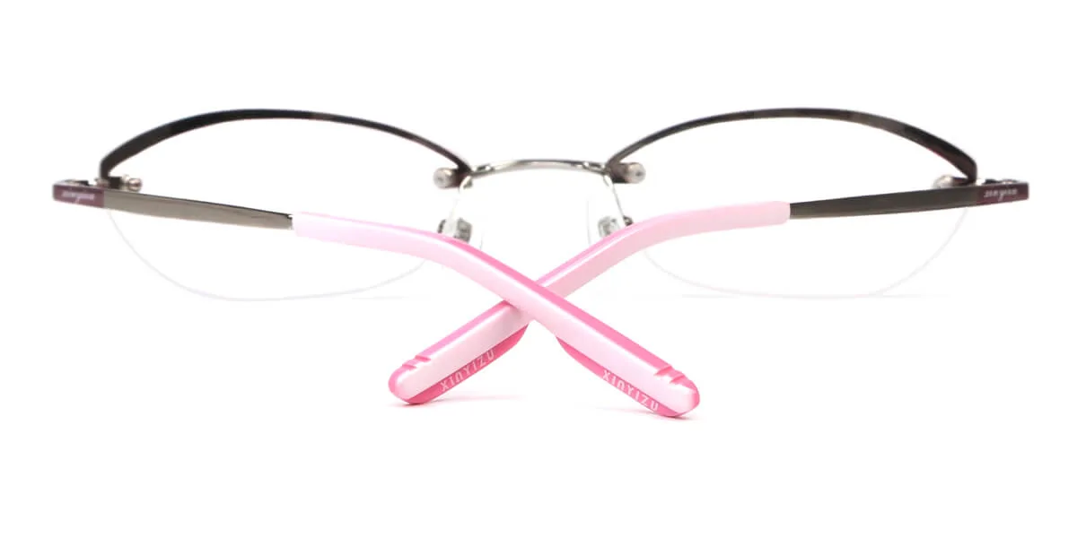 Pink Oval Simple Super Light Eyeglasses | WhereLight
