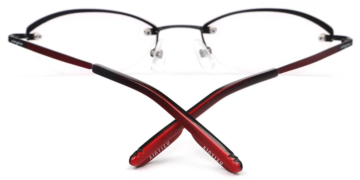 Red Oval Simple Super Light Eyeglasses | WhereLight
