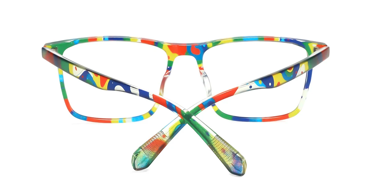 Multicolor Rectangle Classic Unique Custom Engraving Eyeglasses | WhereLight