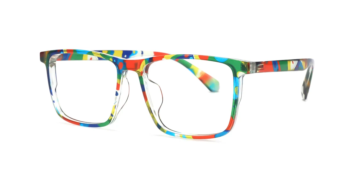 Multicolor Rectangle Classic Unique Custom Engraving Eyeglasses | WhereLight