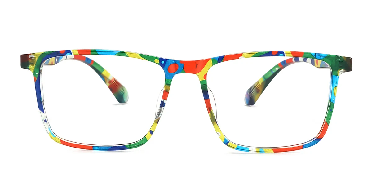 Multicolor Rectangle Classic Unique Custom Engraving Eyeglasses | WhereLight