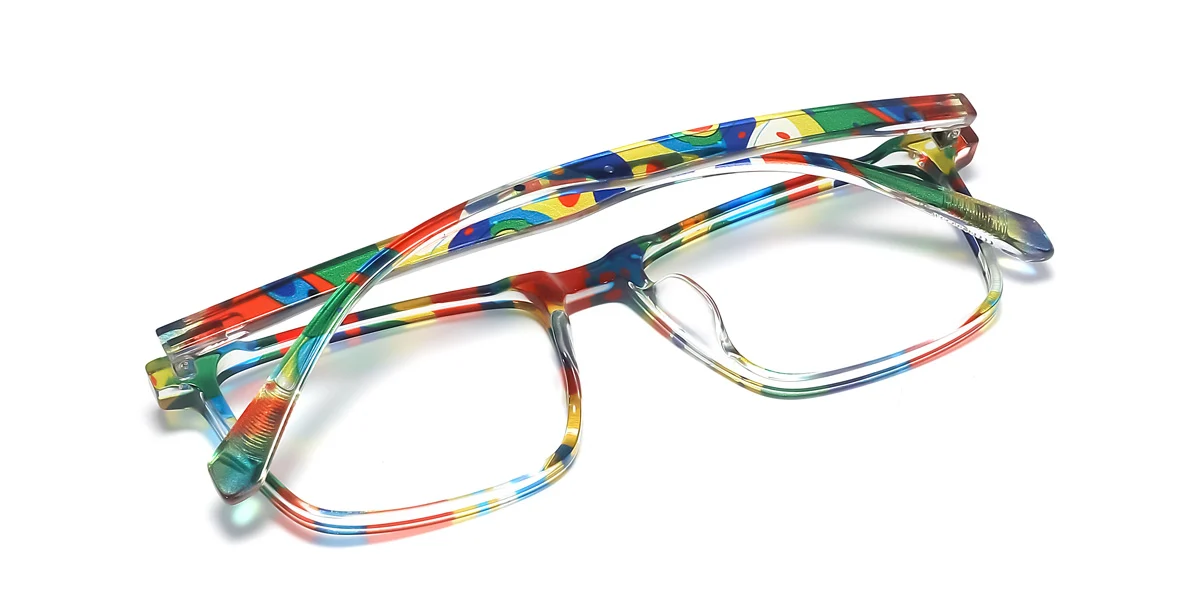 Multicolor Rectangle Classic Unique Custom Engraving Eyeglasses | WhereLight