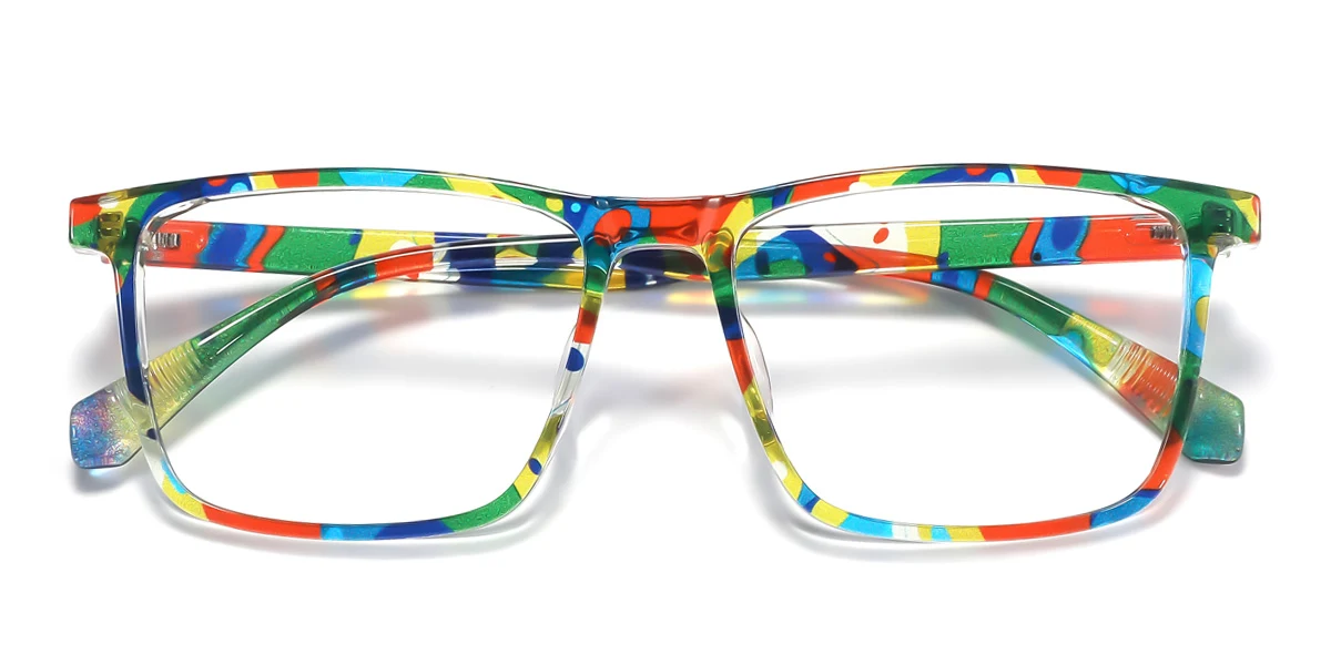 Multicolor Rectangle Classic Unique Custom Engraving Eyeglasses | WhereLight