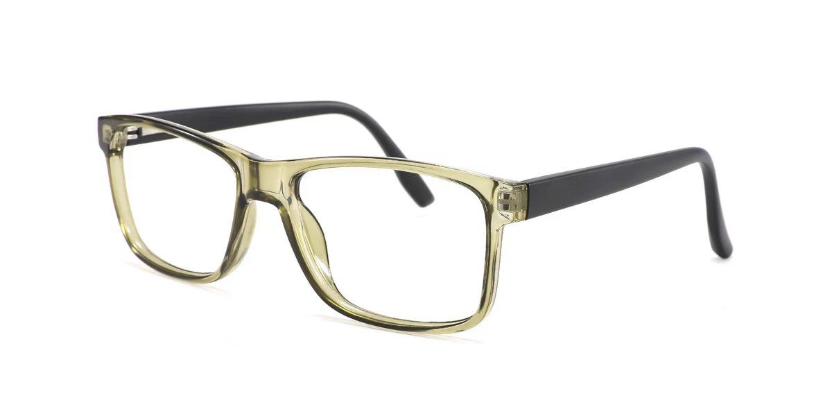 Green Rectangle Classic Spring Hinges Eyeglasses | WhereLight