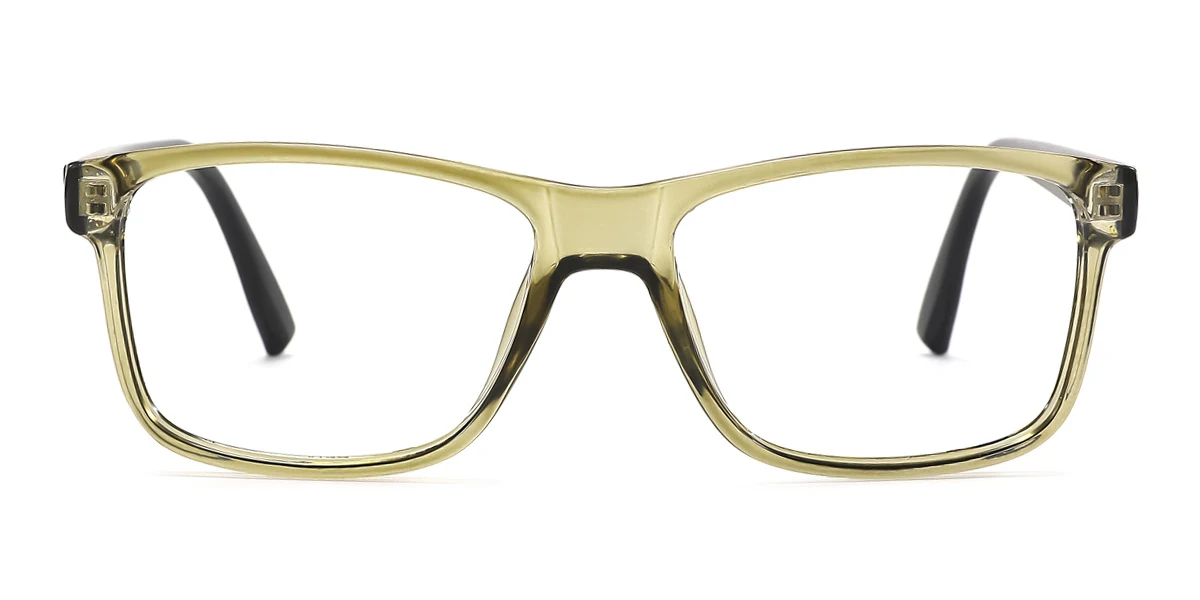 Green Rectangle Classic Spring Hinges Eyeglasses | WhereLight