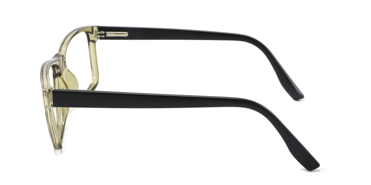 Green Rectangle Classic Spring Hinges Eyeglasses | WhereLight