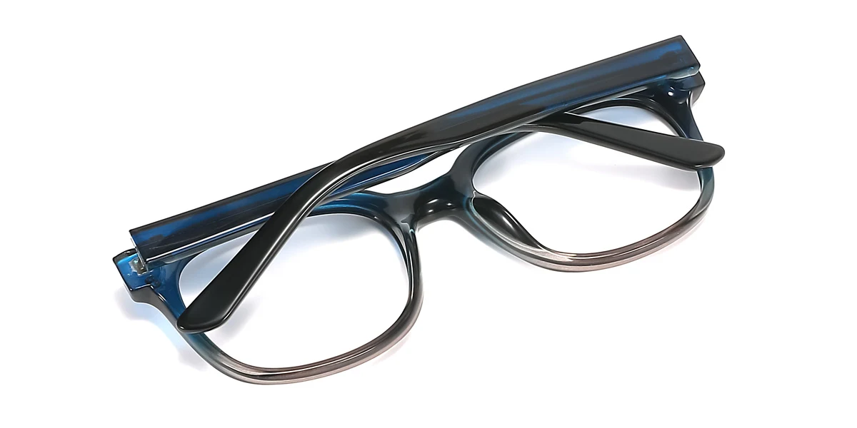 Blue Rectangle Simple Spring Hinges Eyeglasses | WhereLight