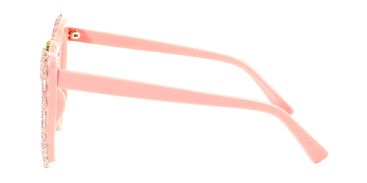 Pink Heart Unique Rhinestone Custom Engraving Eyeglasses | WhereLight