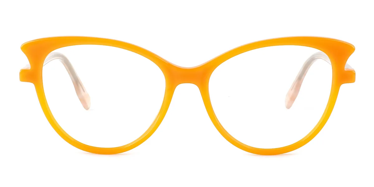 Yellow Cateye Gorgeous Spring Hinges Eyeglasses | WhereLight