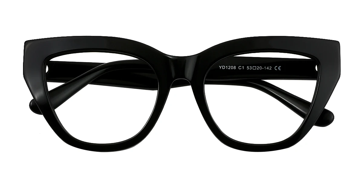 Black Cateye Classic Retro  Eyeglasses | WhereLight