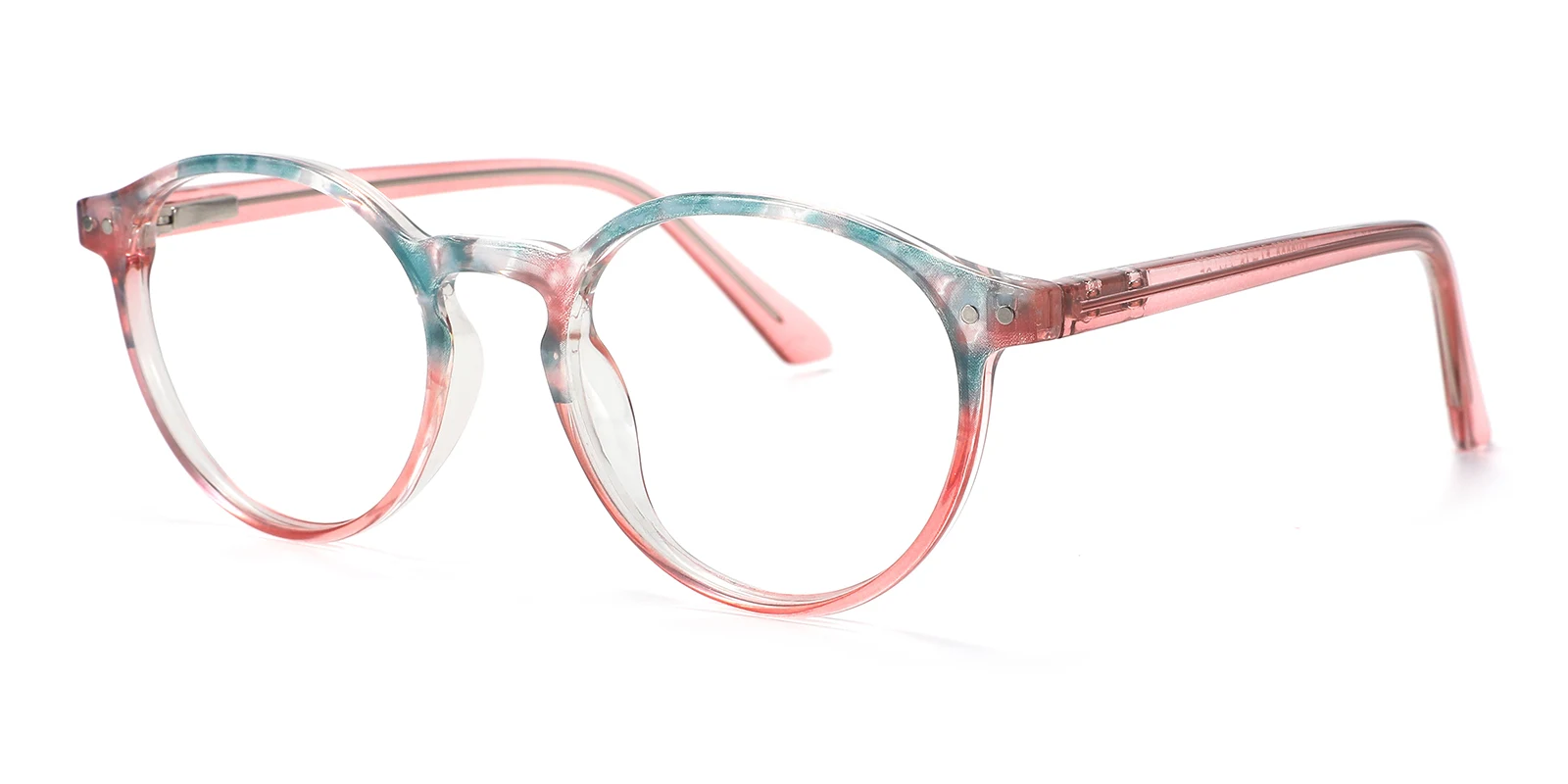 Pink Oval Simple Spring Hinges Eyeglasses | WhereLight