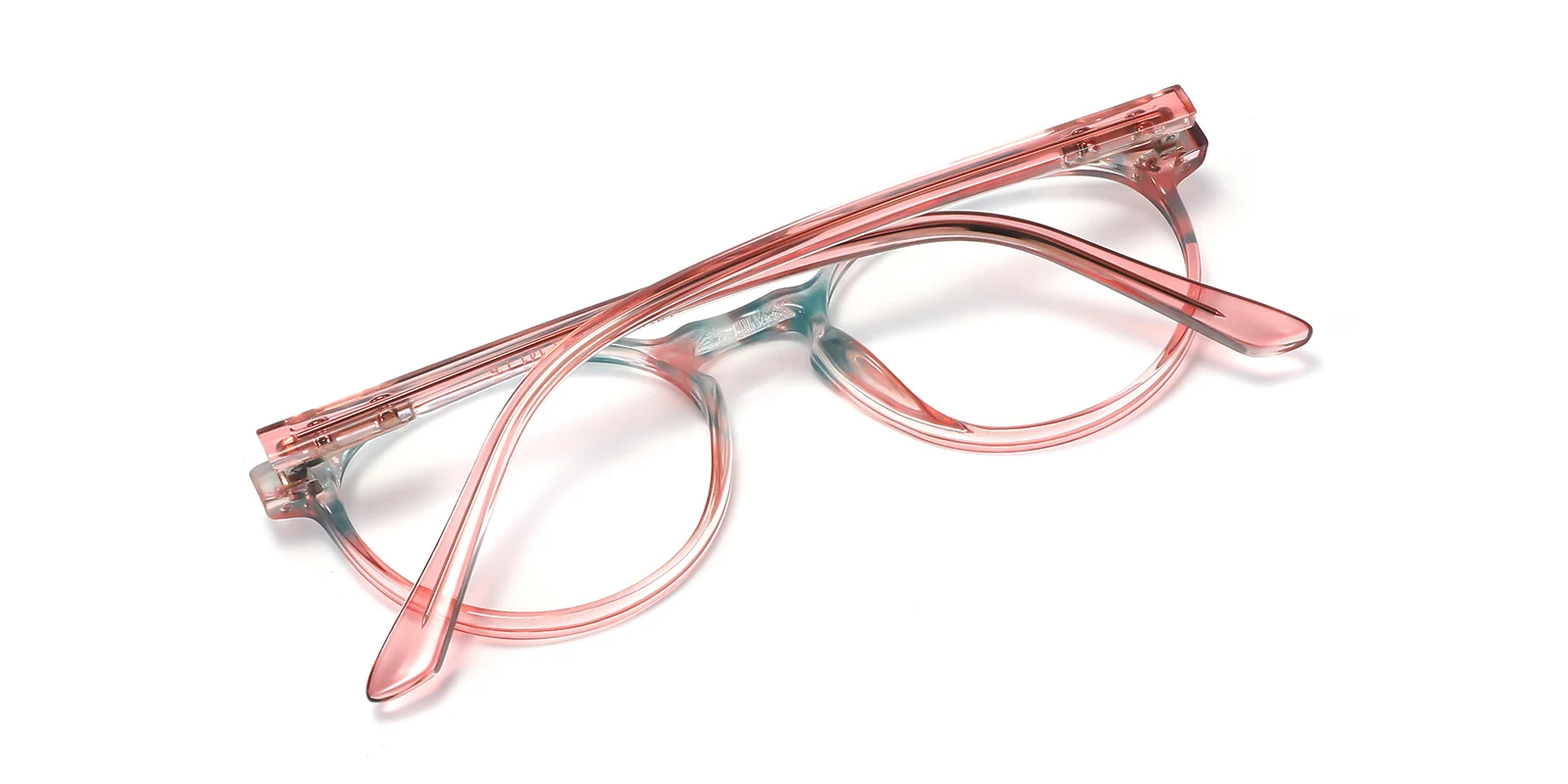 Pink Oval Simple Spring Hinges Eyeglasses | WhereLight