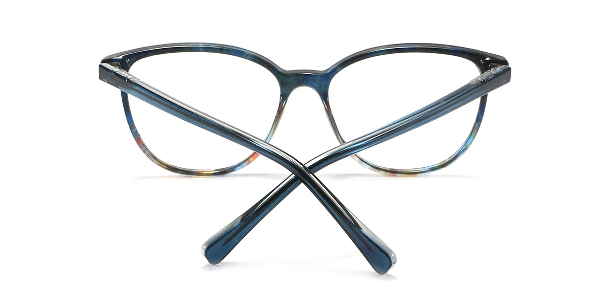 Blue Oval Unique Spring Hinges Eyeglasses | WhereLight