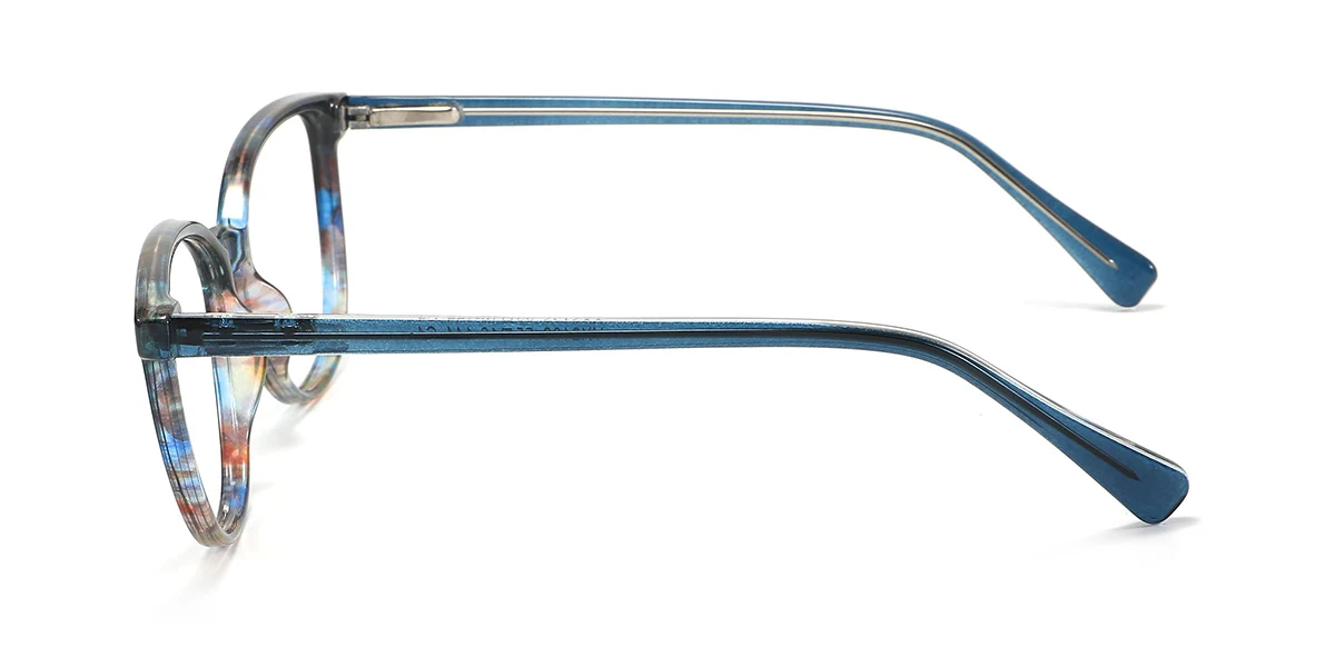 Blue Oval Unique Spring Hinges Eyeglasses | WhereLight