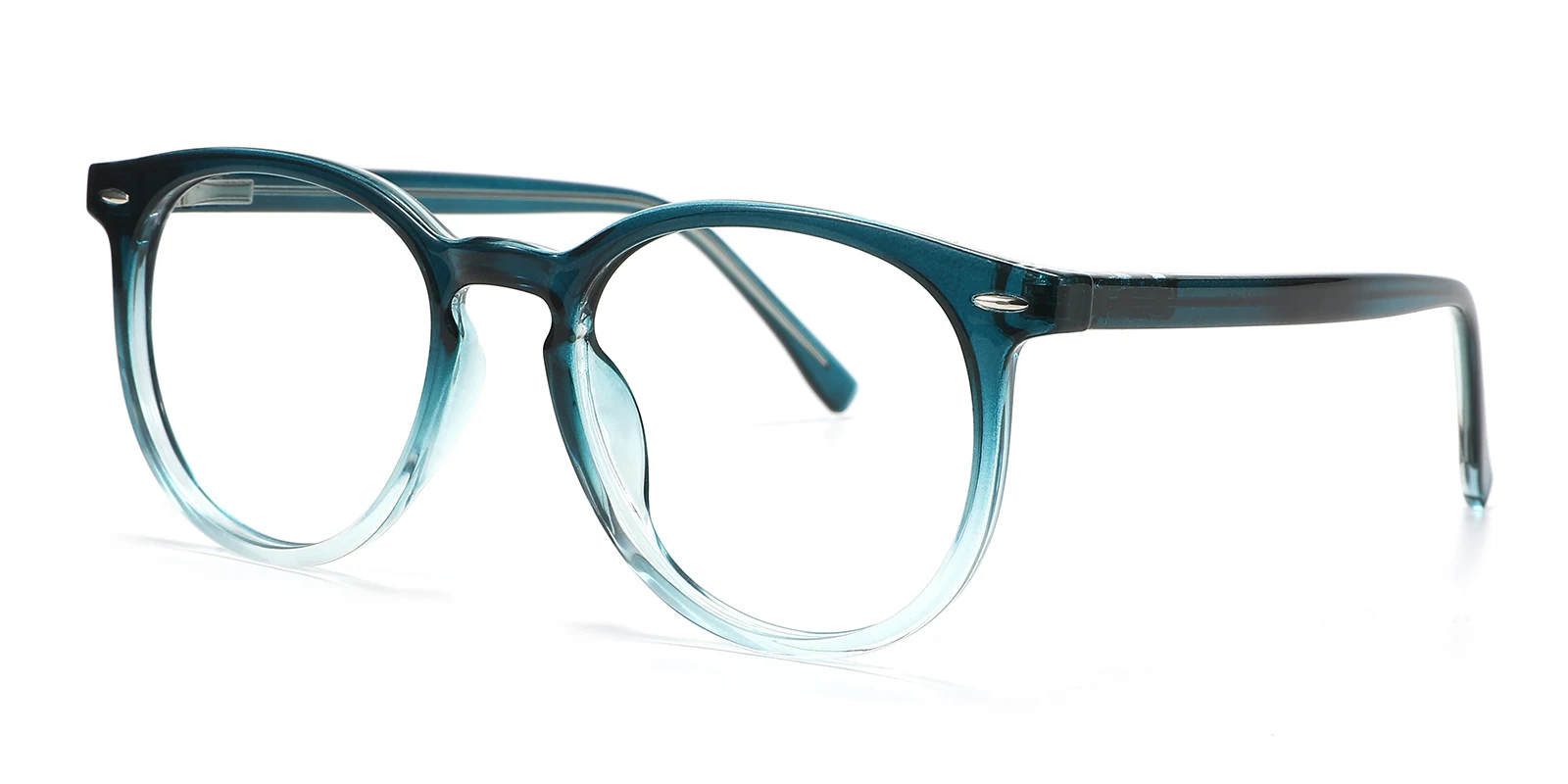 Green Oval Simple Spring Hinges Eyeglasses | WhereLight